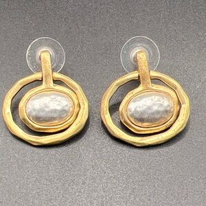 Chico's Gold and Silver Circle Earrings